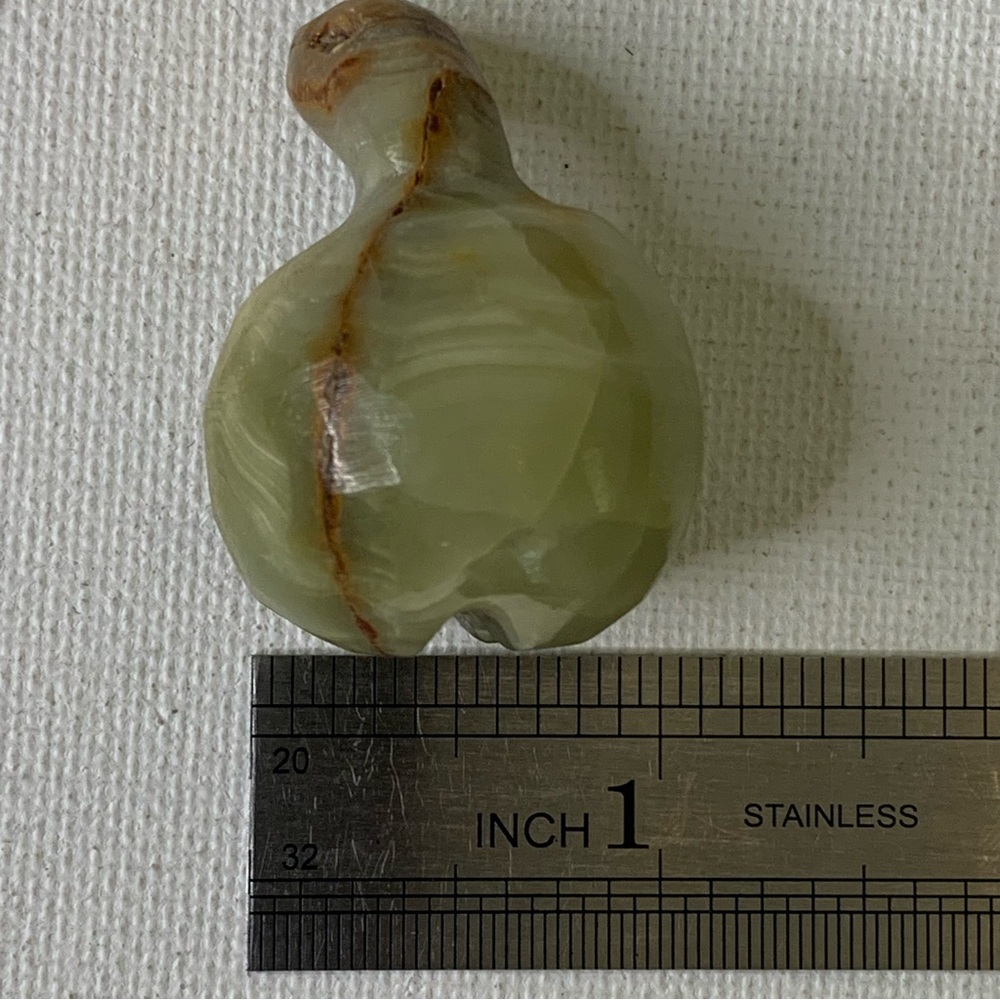 Natural Polished Afghan Jade Fruit Carving Green Onyx Crystal Carved Gourd 1.5" - Picture 16 of 16
